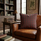 Christmas Carol Check Throw Pillow - Hillcroft Home