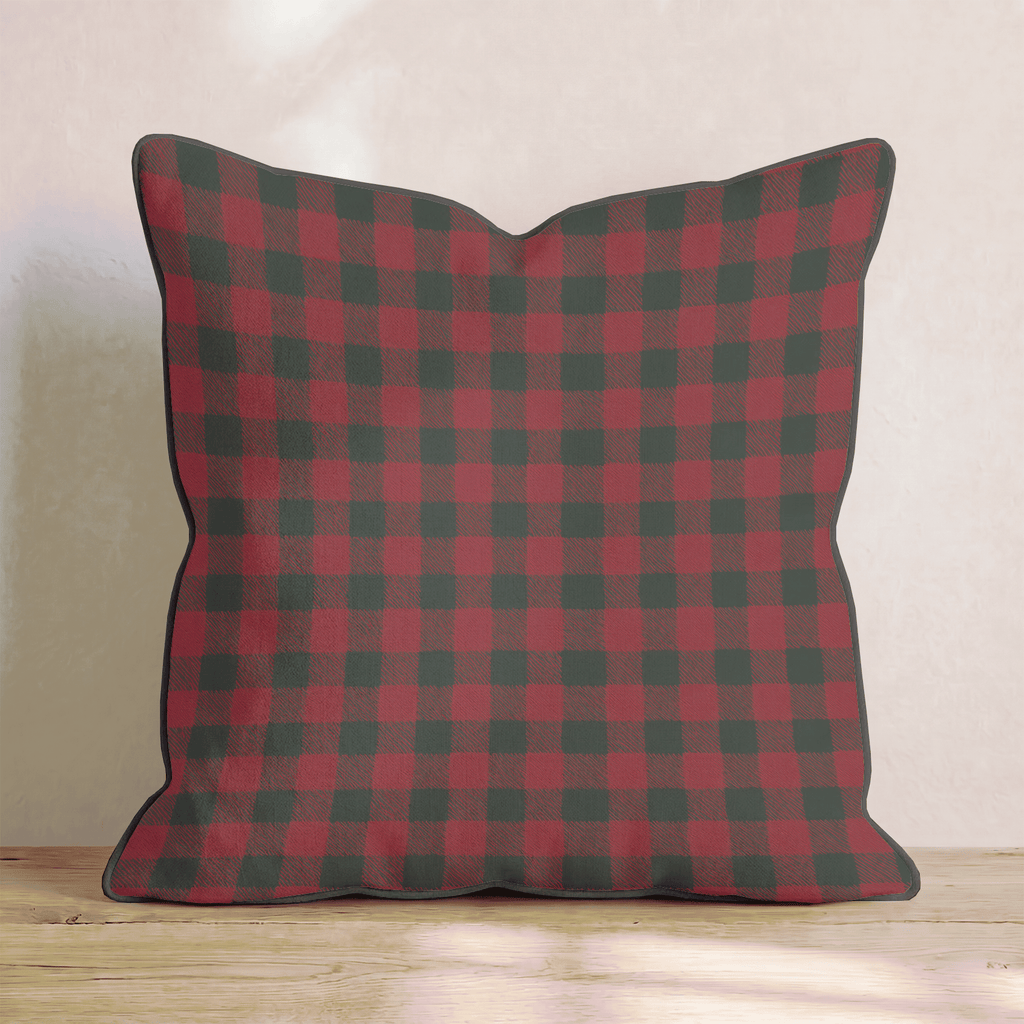 Christmas Carol Check Throw Pillow - Hillcroft Home