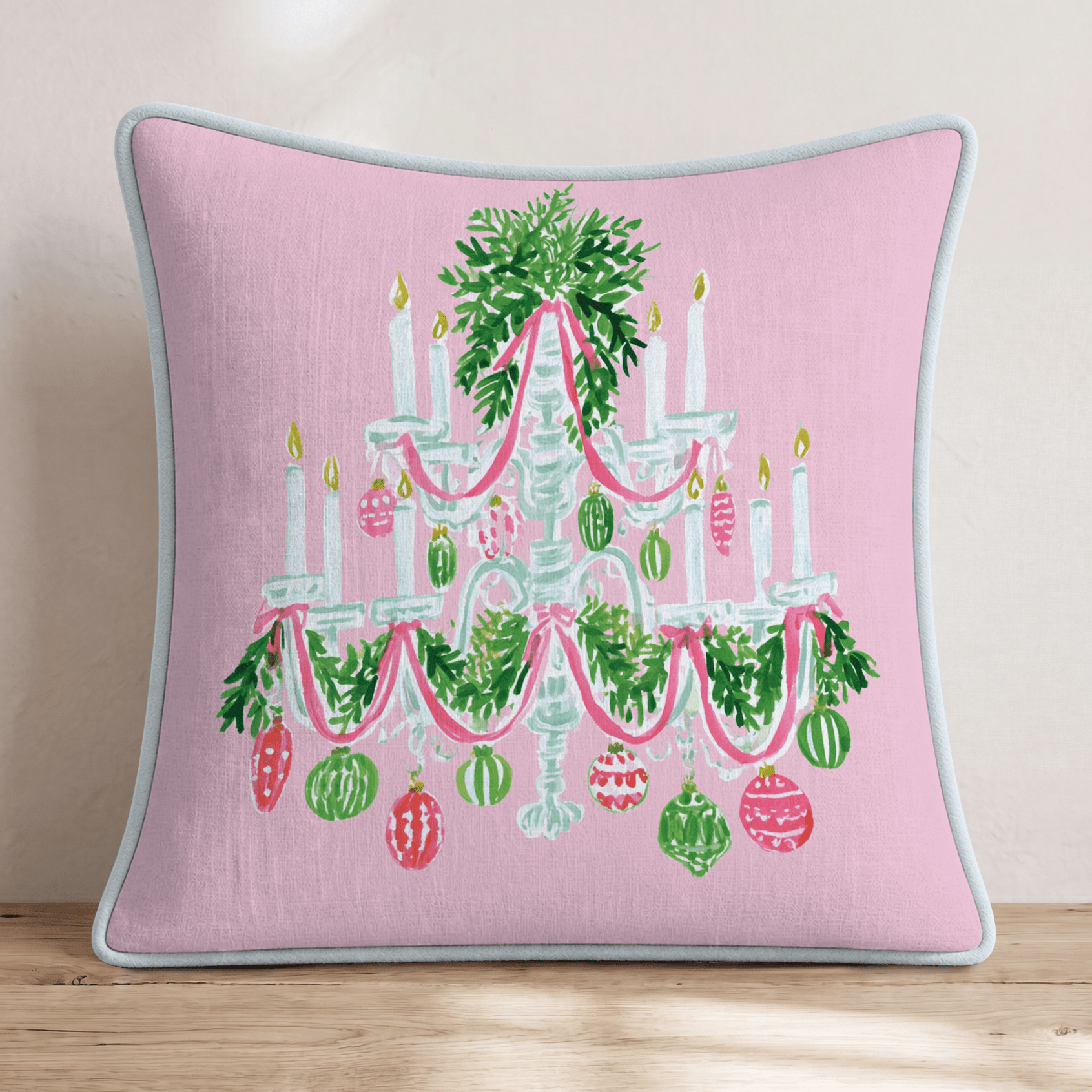 Christmas Chandelier Throw Pillow - Hillcroft Home