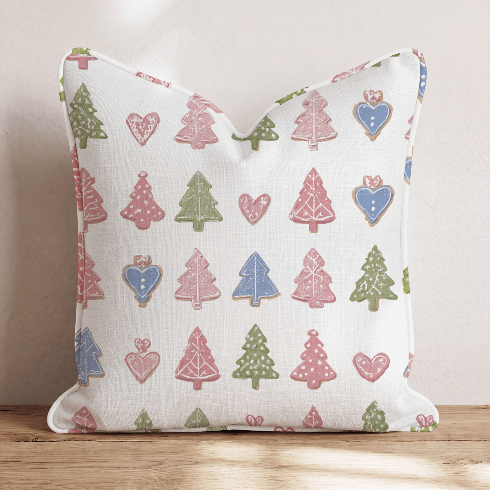 Christmas Cookie Rows Throw Pillow - Hillcroft Home