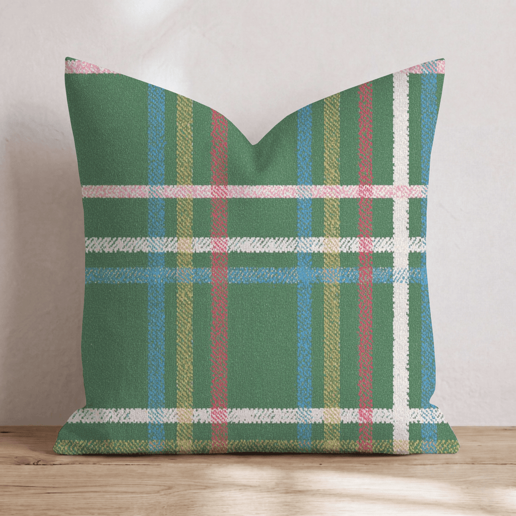 Christmas Day Plaid Throw Pillow - Hillcroft Home