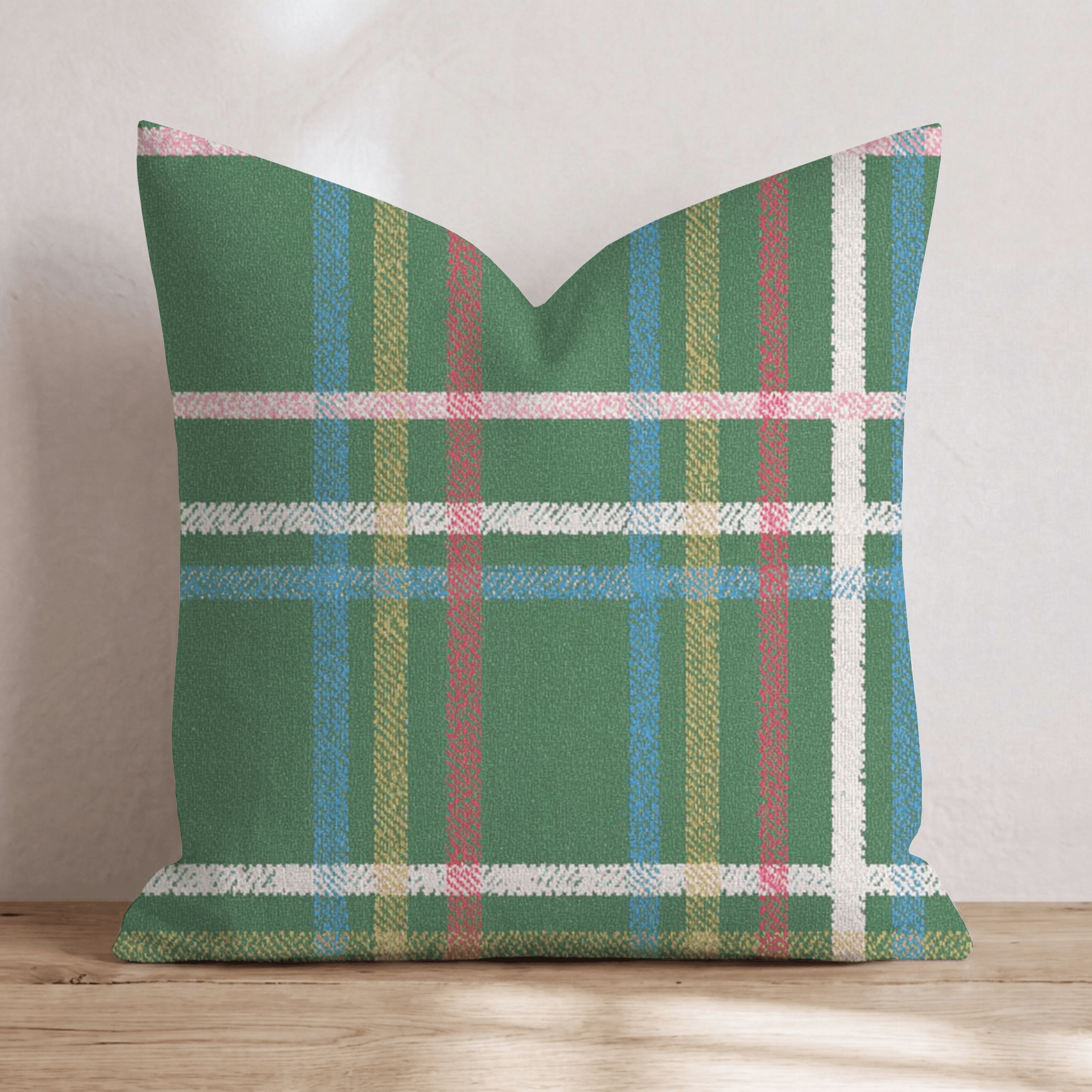 Christmas Day Plaid Throw Pillow - Hillcroft Home