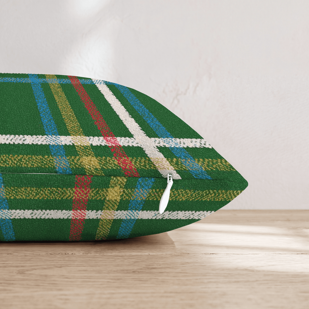 Christmas Day Plaid Throw Pillow - Hillcroft Home