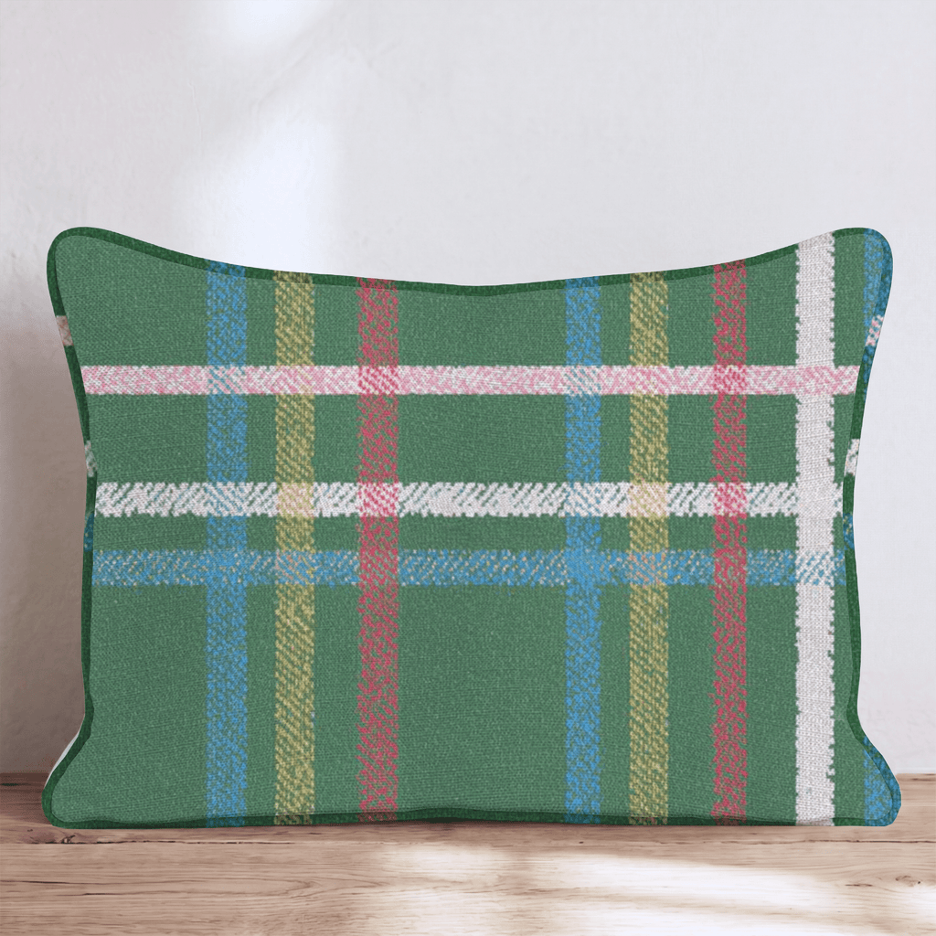 Christmas Day Plaid Throw Pillow - Hillcroft Home