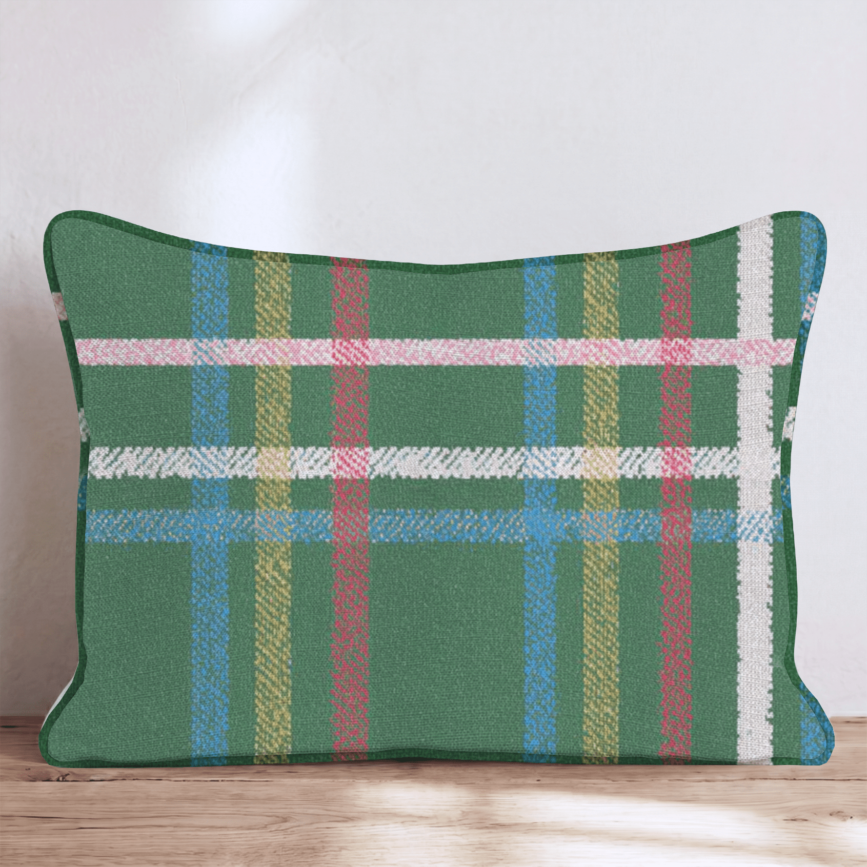 Christmas Day Plaid Throw Pillow - Hillcroft Home