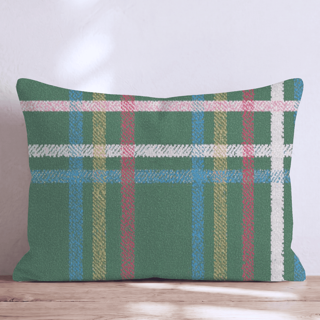 Christmas Day Plaid Throw Pillow - Hillcroft Home
