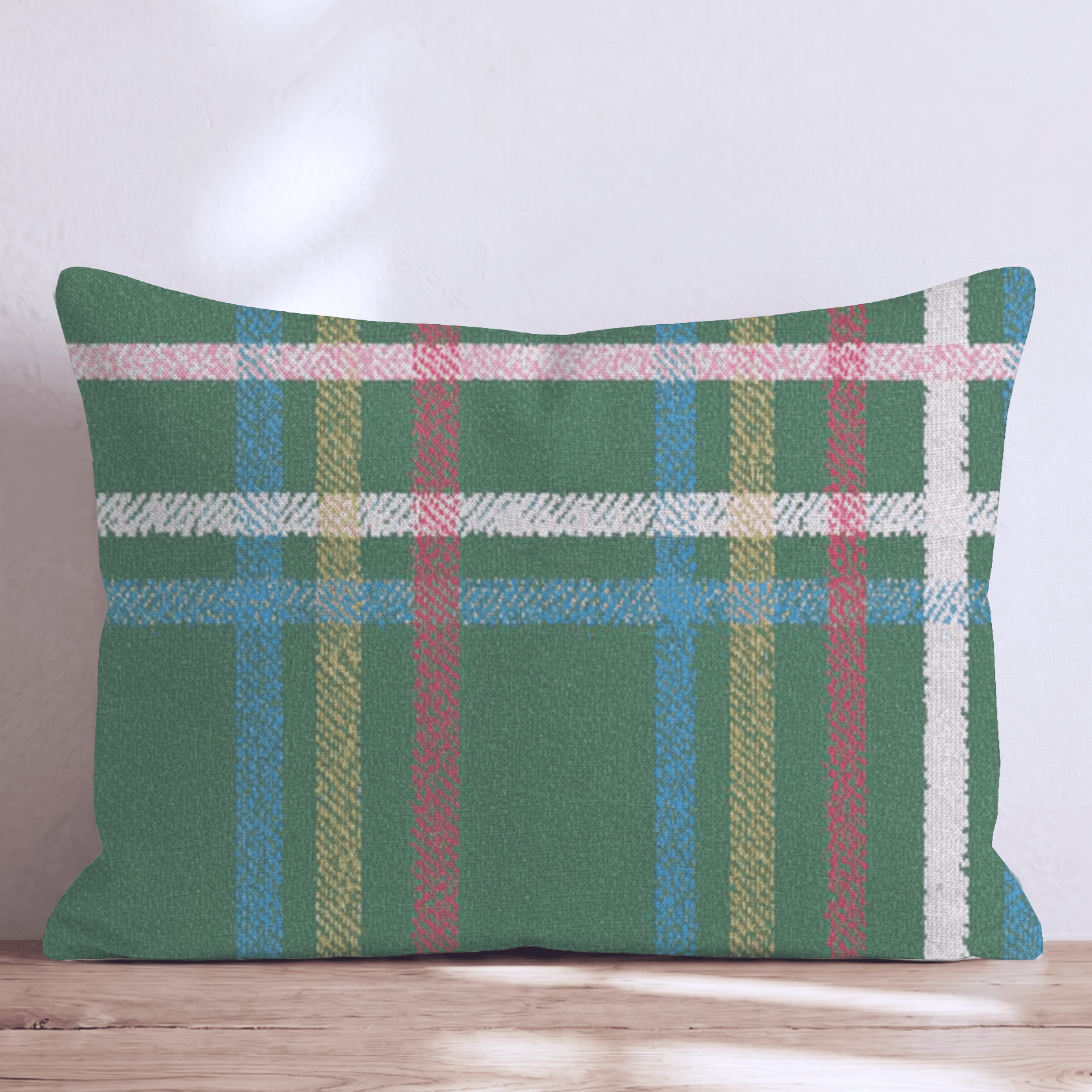 Christmas Day Plaid Throw Pillow - Hillcroft Home