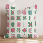 Christmas Mahjong Tiles Throw Pillow - Hillcroft Home
