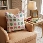 Christmas Mahjong Tiles Throw Pillow - Hillcroft Home