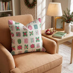 Christmas Mahjong Tiles Throw Pillow throw pillow - Hillcroft Home