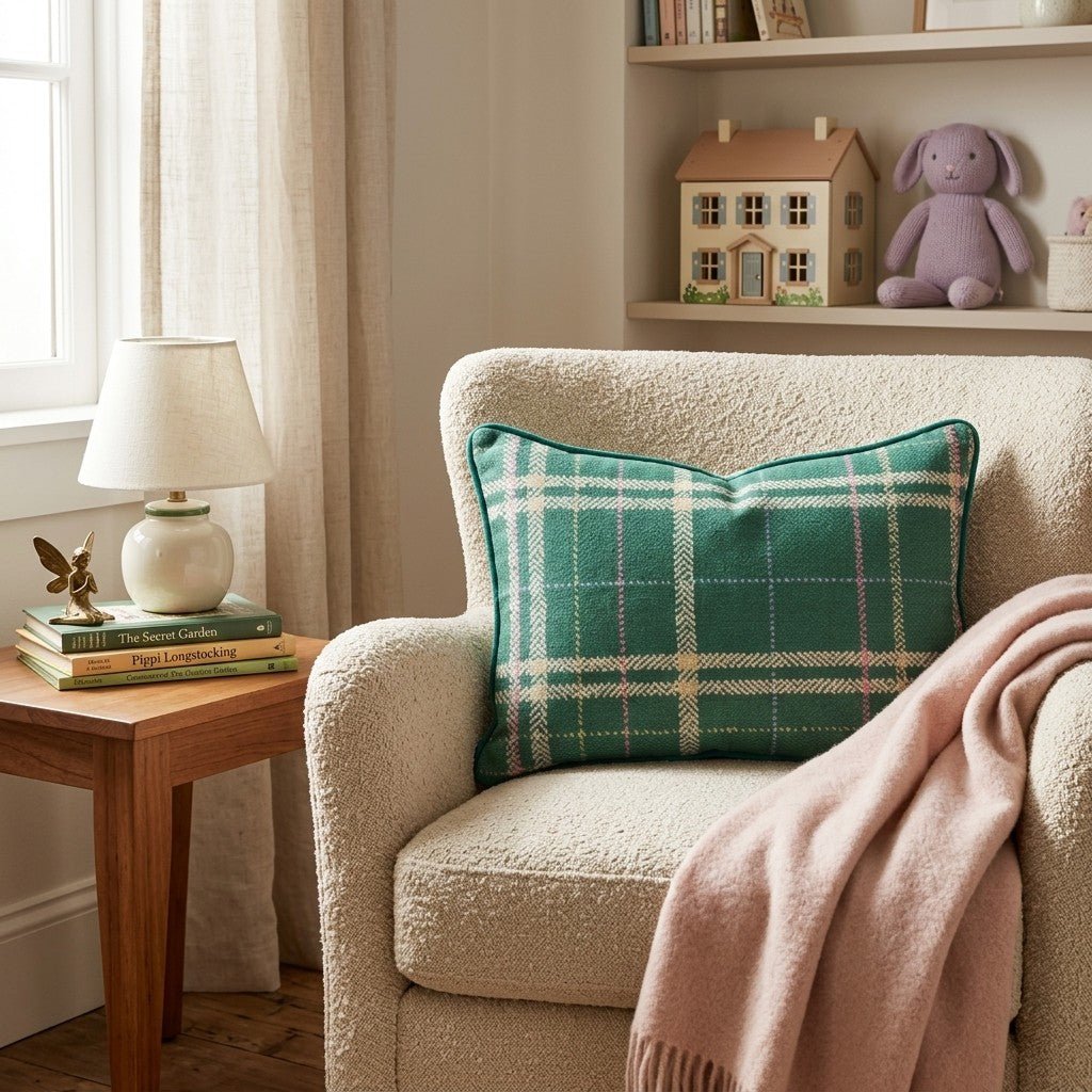 Christmas Morning Plaid Throw Pillow - Hillcroft Home