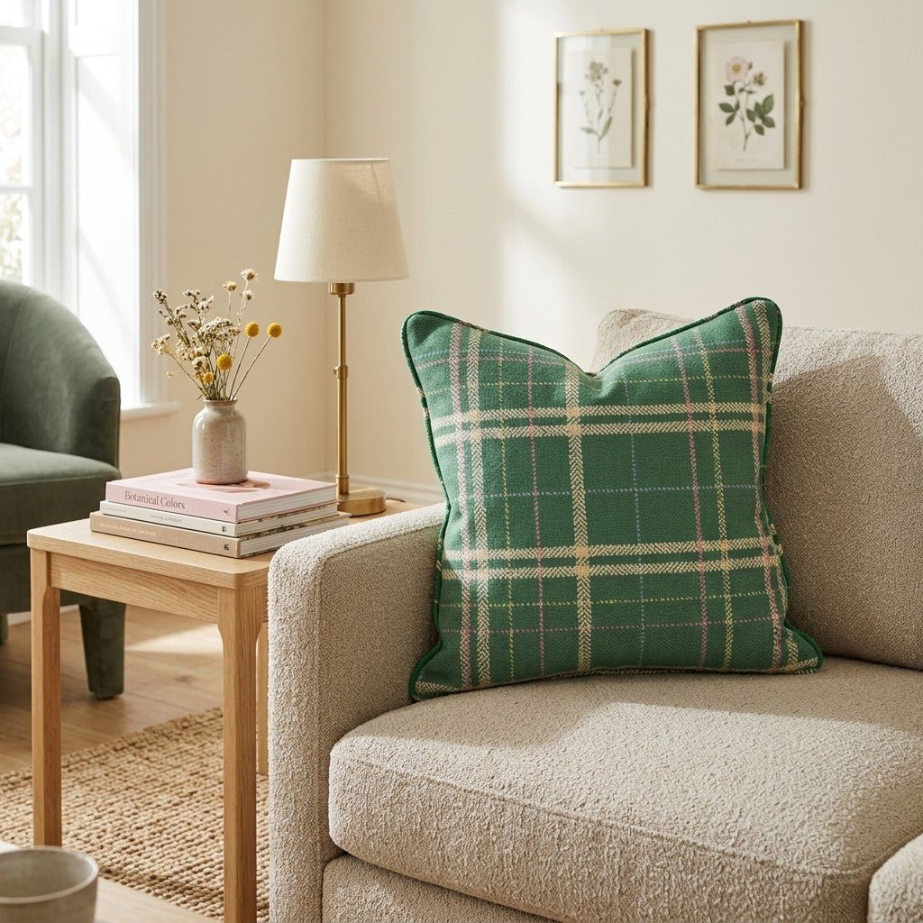 Christmas Morning Plaid Throw Pillow - Hillcroft Home