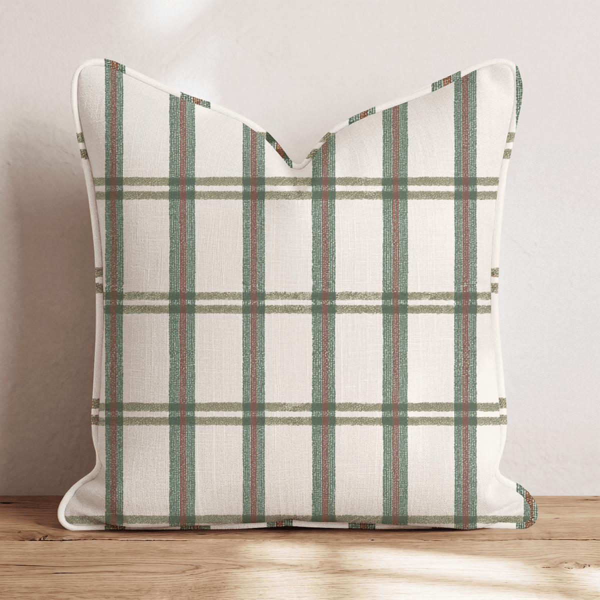 Christmas Morning Windowpane Throw Pillow throw pillow - Hillcroft Home