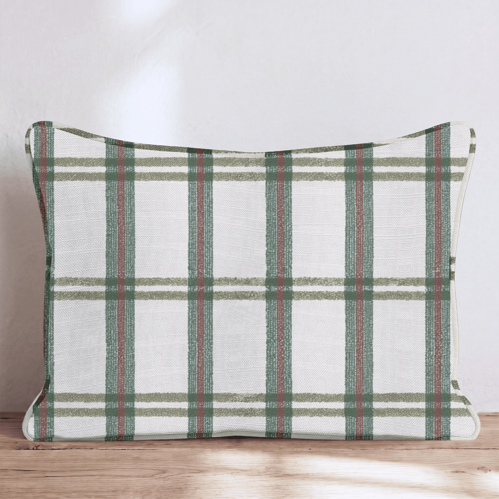 Christmas Morning Windowpane Throw Pillow throw pillow - Hillcroft Home