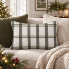 Christmas Morning Windowpane Throw Pillow throw pillow - Hillcroft Home