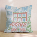 Christmas Paris Cafe Throw Pillow - Hillcroft Home