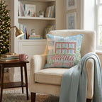Christmas Paris Cafe Throw Pillow - Hillcroft Home