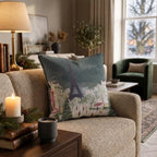 Christmas Paris Night Throw Pillow throw pillow - Hillcroft Home