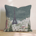 Christmas Paris Night Throw Pillow - Hillcroft Home