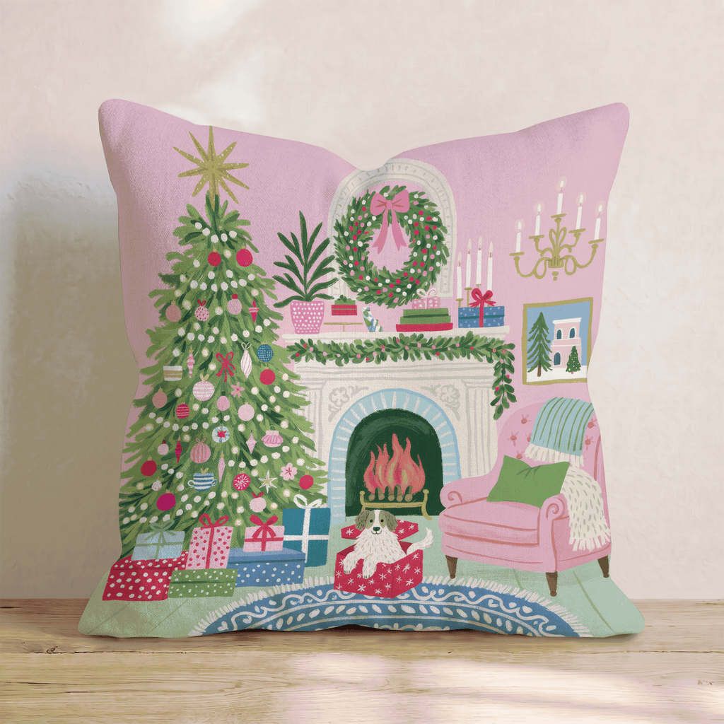 Christmas Parlor Throw Pillow - Hillcroft Home