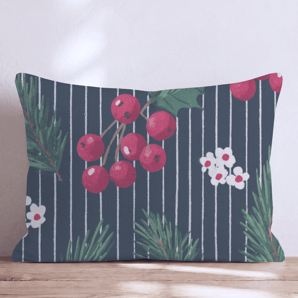 Christmas Pinstripes Throw Pillow - Hillcroft Home