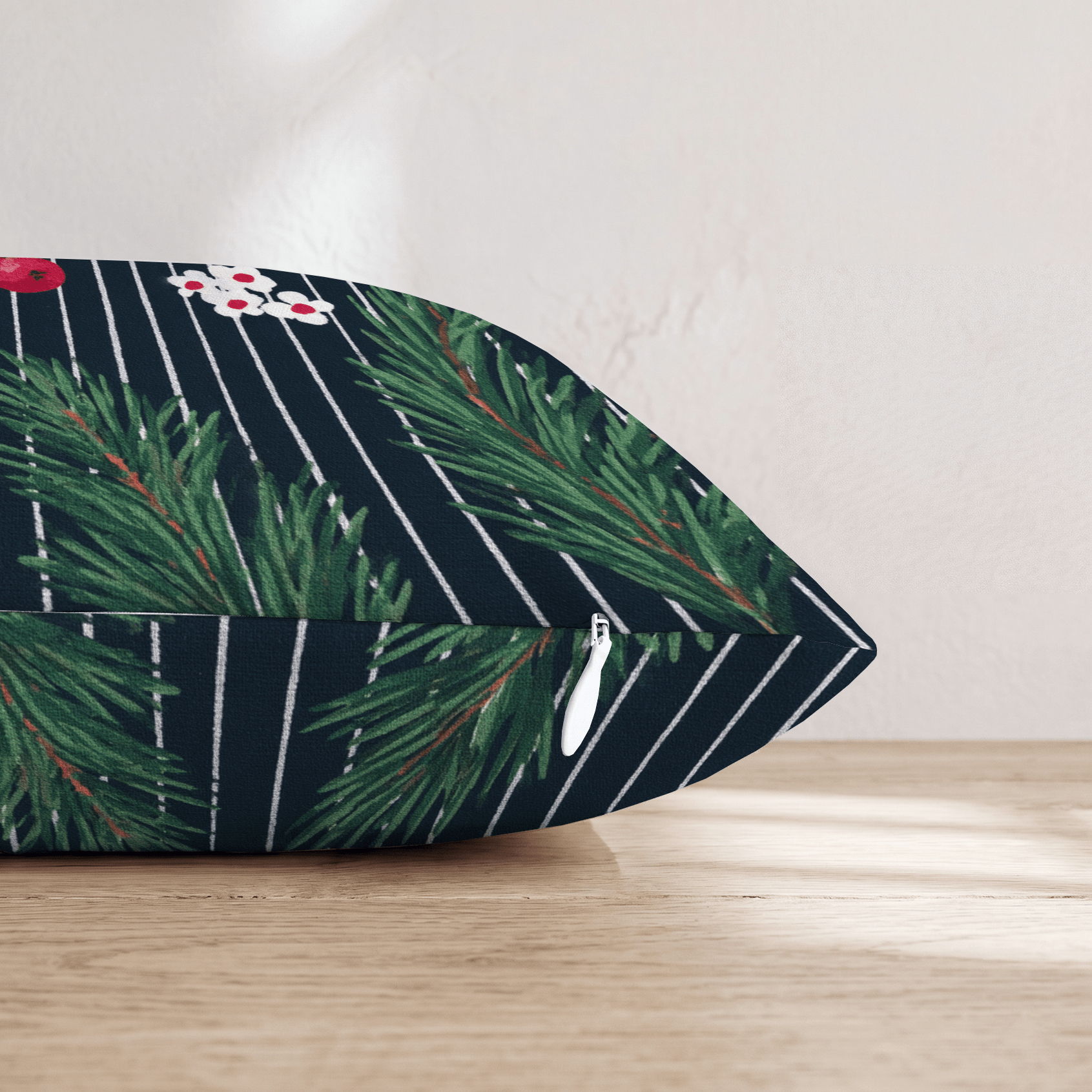Christmas Pinstripes Throw Pillow - Hillcroft Home