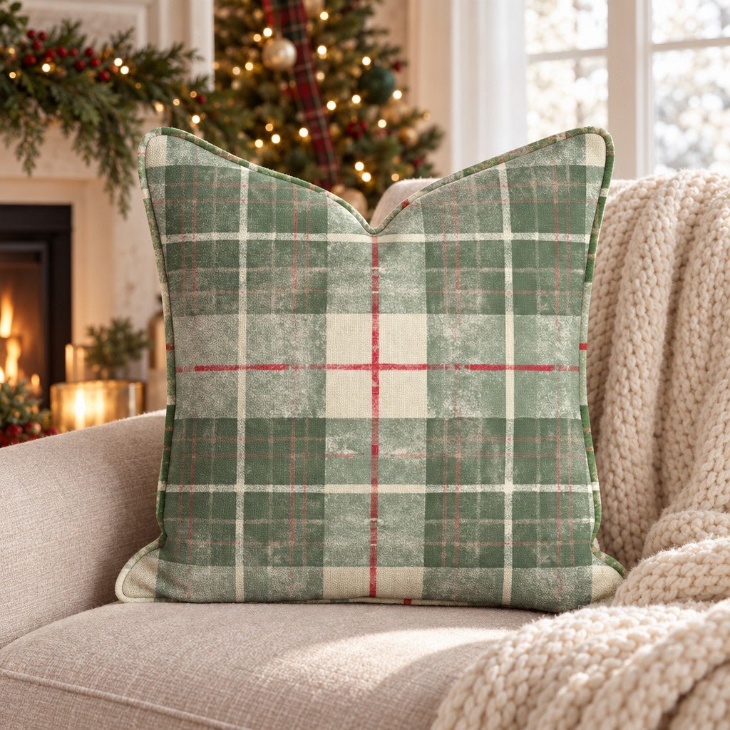 Christmas Plaid Shirt Throw Pillow throw pillow - Hillcroft Home