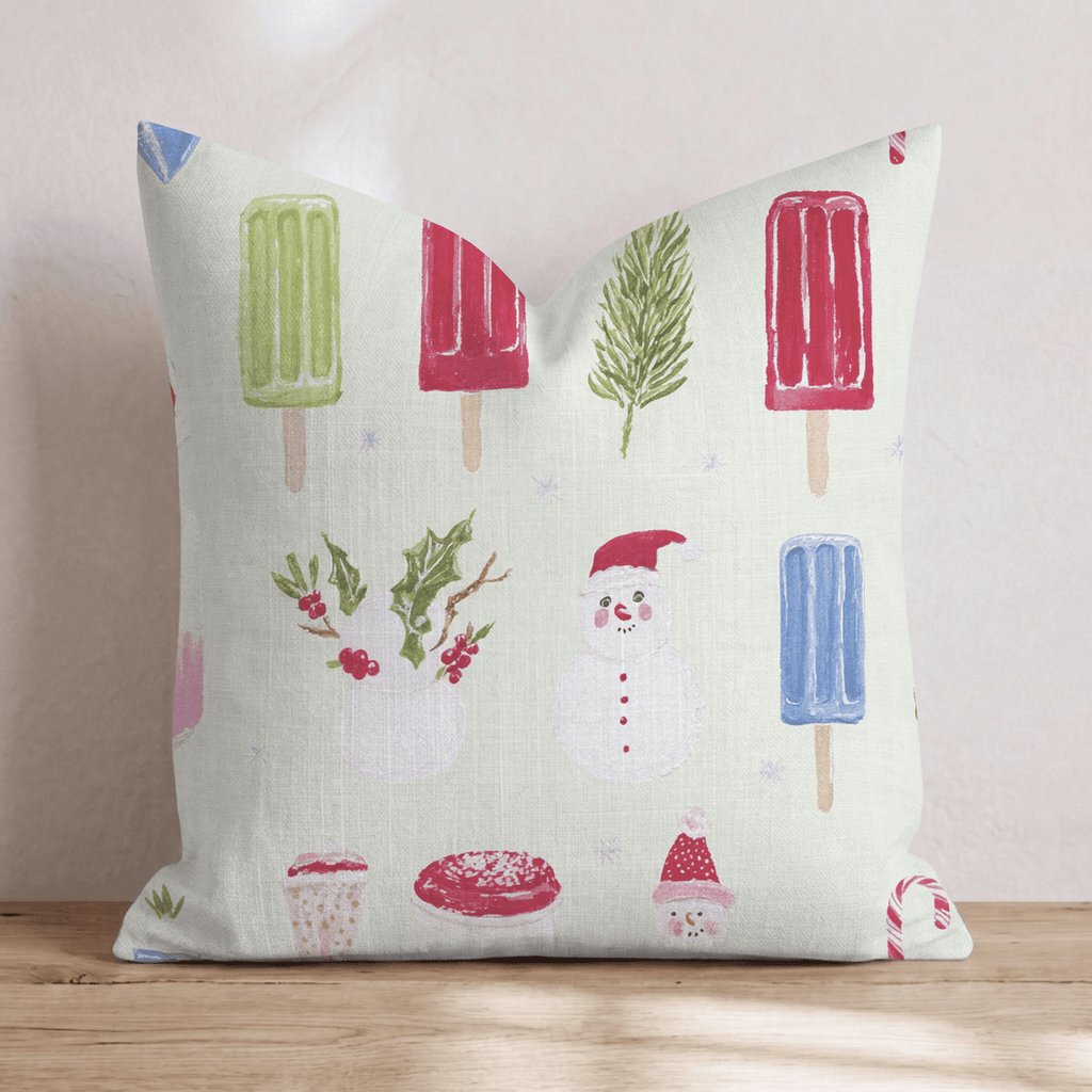 Christmas Popsicles Throw Pillow - Hillcroft Home