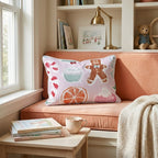 Christmas Sticker Pink Throw Pillow - Hillcroft Home