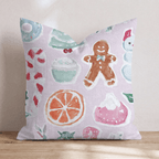 Christmas Sticker Pink Throw Pillow - Hillcroft Home