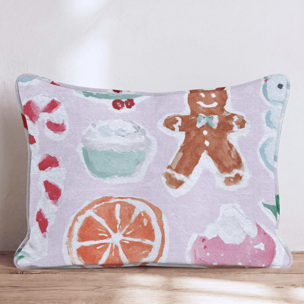 Christmas Sticker Pink Throw Pillow - Hillcroft Home