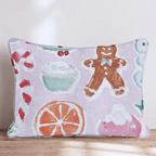 Christmas Sticker Pink Throw Pillow - Hillcroft Home