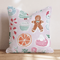 Christmas Sticker Pink Throw Pillow - Hillcroft Home