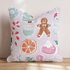 Christmas Sticker Pink Throw Pillow - Hillcroft Home