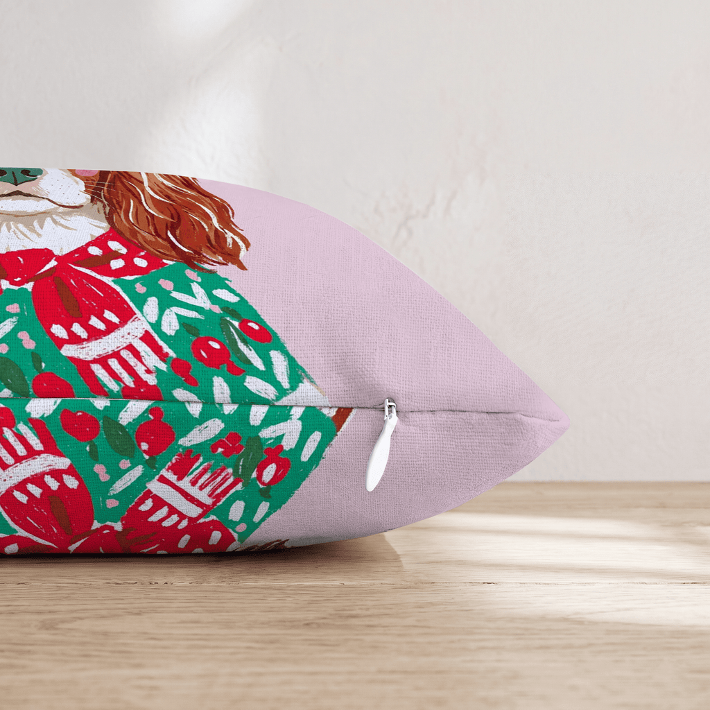 Christmas Sweater Cavalier King Charles Spaniel Throw Pillow - Hillcroft Home