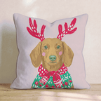 Christmas Sweater Dachshund Throw Pillow - Hillcroft Home