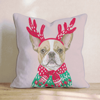 Christmas Sweater French Bulldog Throw Pillow - Hillcroft Home