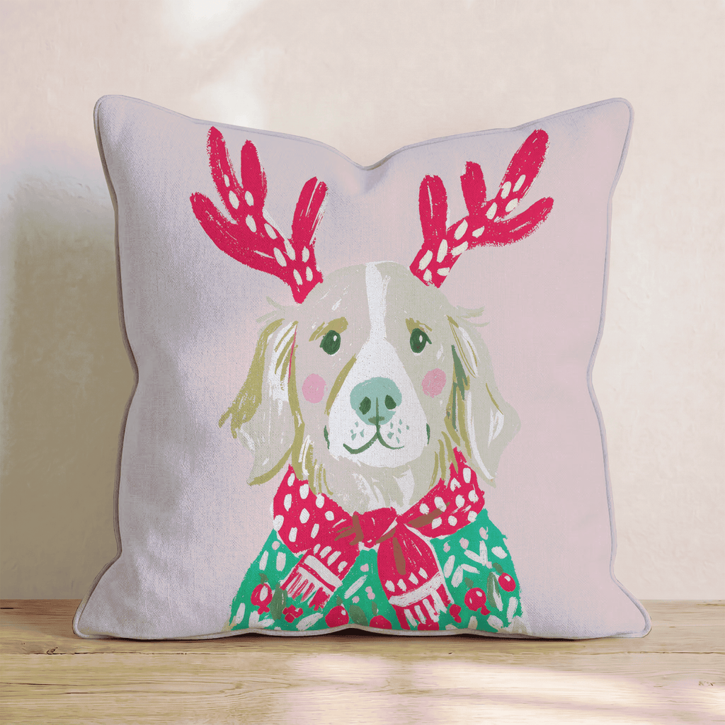 Christmas Sweater Golden Throw Pillow - Hillcroft Home