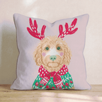 Christmas Sweater Goldendoodle Throw Pillow - Hillcroft Home