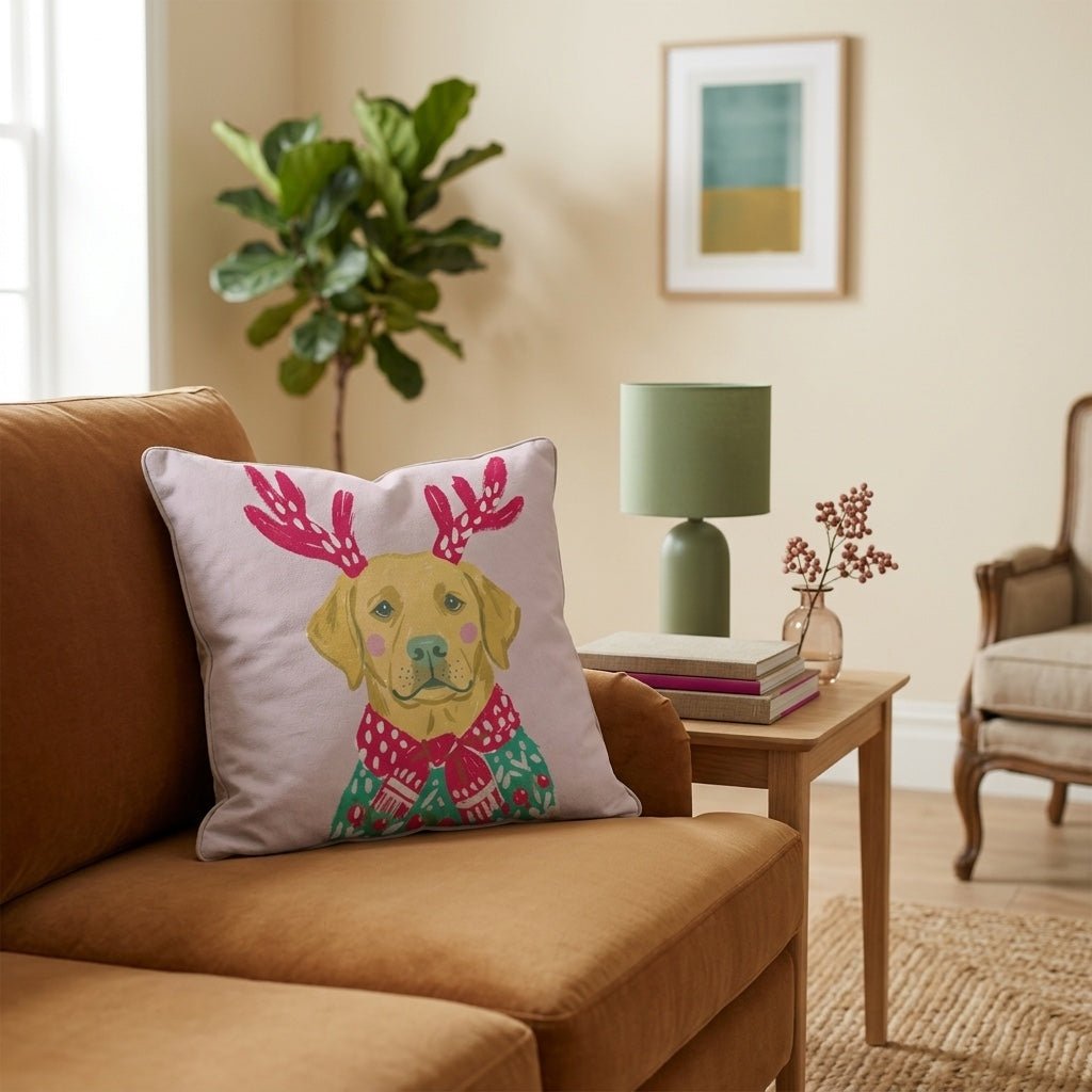 Christmas Sweater Labrador Retriever Throw Pillow - Hillcroft Home