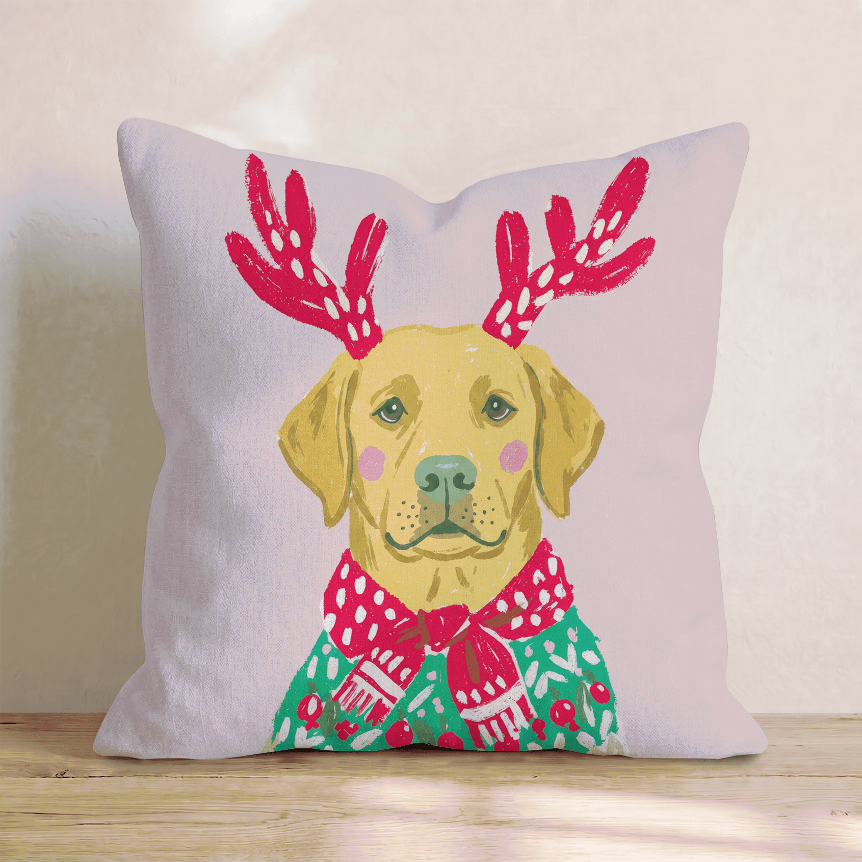 Christmas Sweater Labrador Retriever Throw Pillow - Hillcroft Home