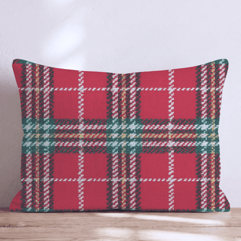 Christmas Tartan Throw Pillow - Hillcroft Home