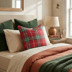 Christmas Tartan Throw Pillow - Hillcroft Home