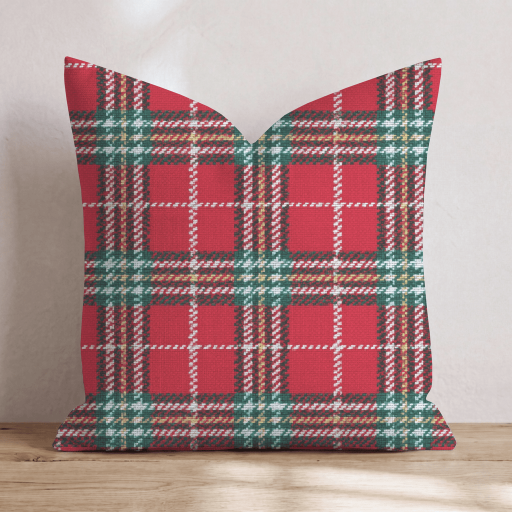 Christmas Tartan Throw Pillow - Hillcroft Home
