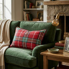 Christmas Tartan Throw Pillow - Hillcroft Home