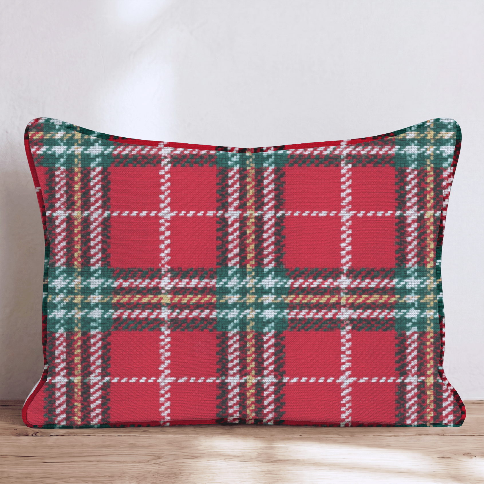 Christmas Tartan Throw Pillow - Hillcroft Home