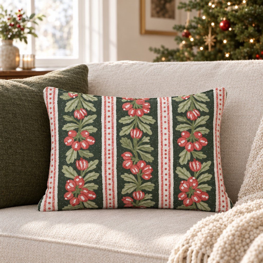 Christmas Trimmings Throw Pillow throw pillow - Hillcroft Home
