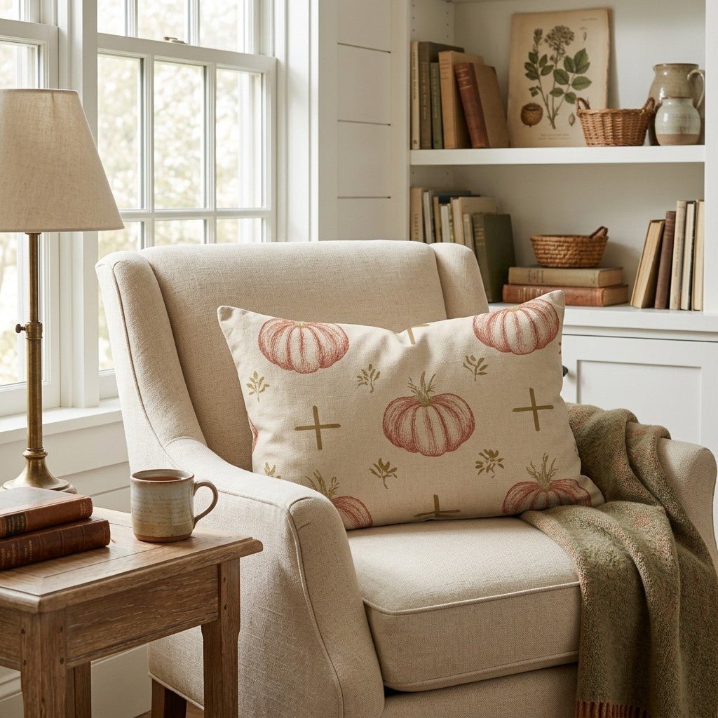 Church Pumpkin Patch Throw Pillow - Hillcroft Home