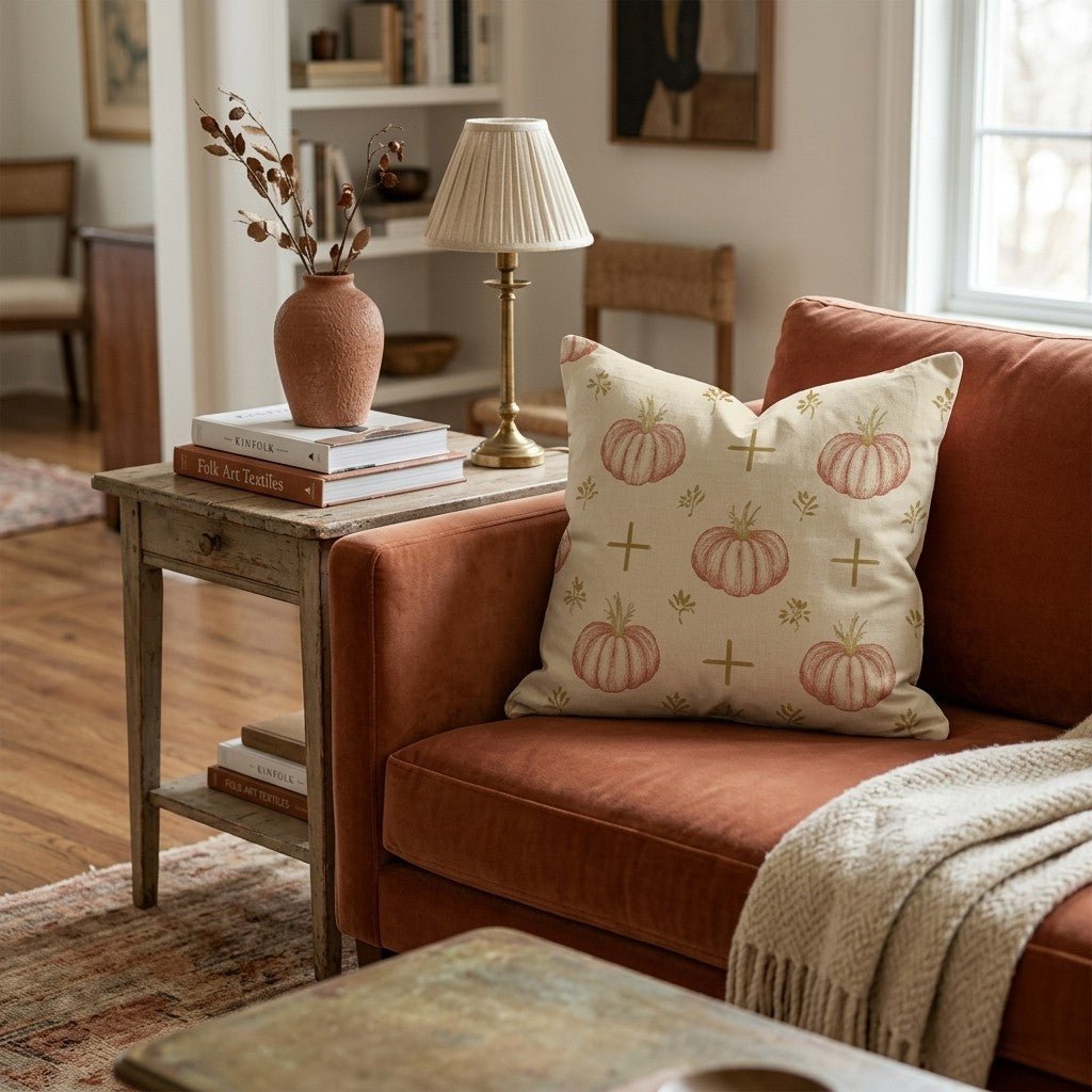 Church Pumpkin Patch Throw Pillow - Hillcroft Home