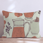 Cider Mugs & Blossoms Throw Pillow - Hillcroft Home